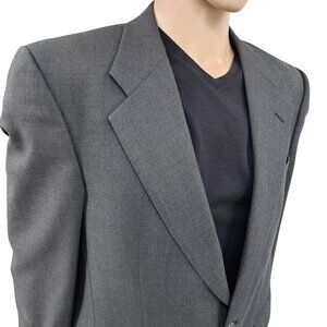 Burberrys Mens Gray Wool Blazer Single-Breasted Two-Button Classic Fit Size 40